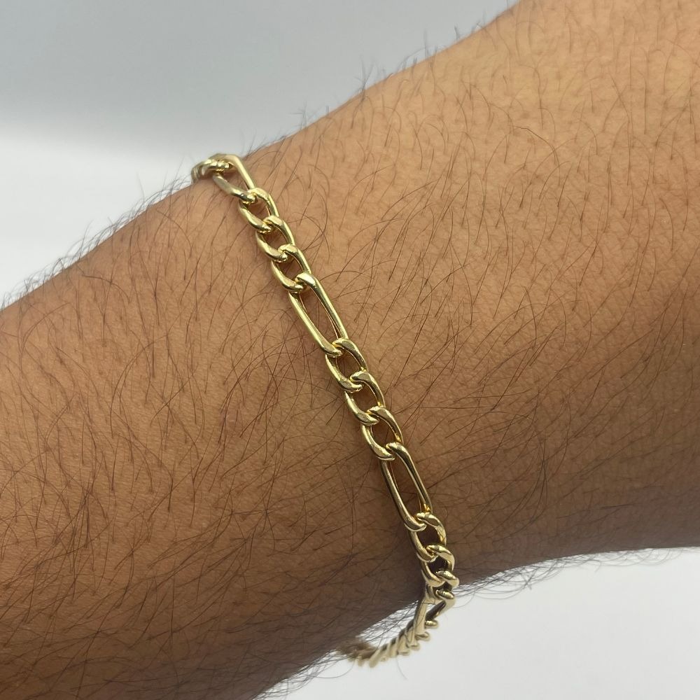Produto Pulseira de Ouro 18k Grumet 3x1 com 4mm