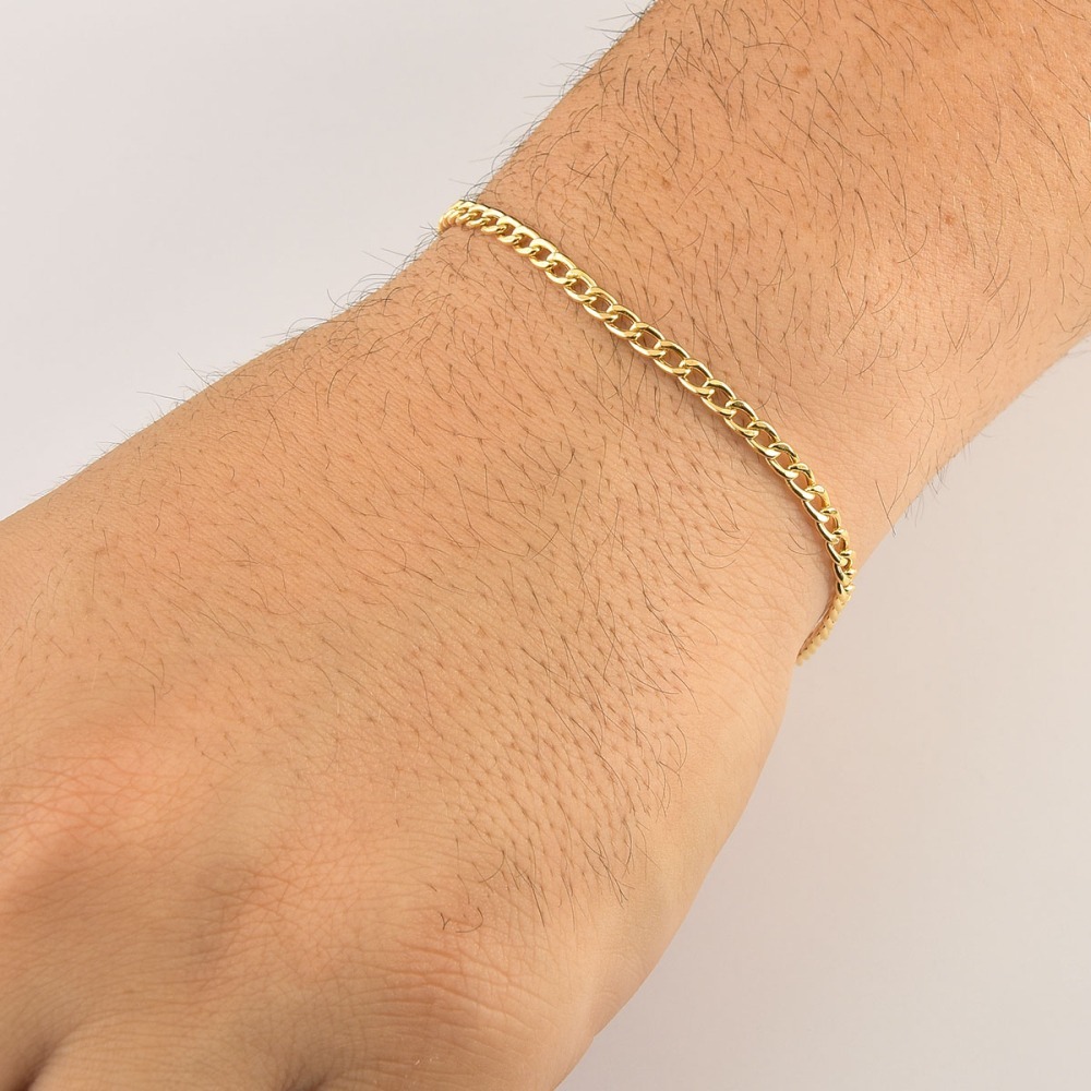 Produto Pulseira de Ouro 18k Grumet Oca com 3mm