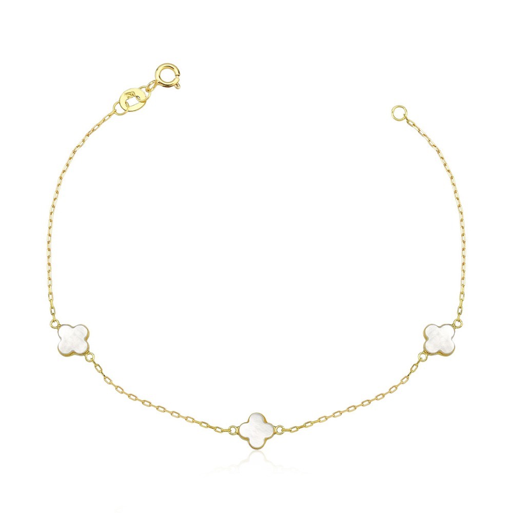 Produto Pulseira de Ouro 18k Trevos com 6mm e 18cm