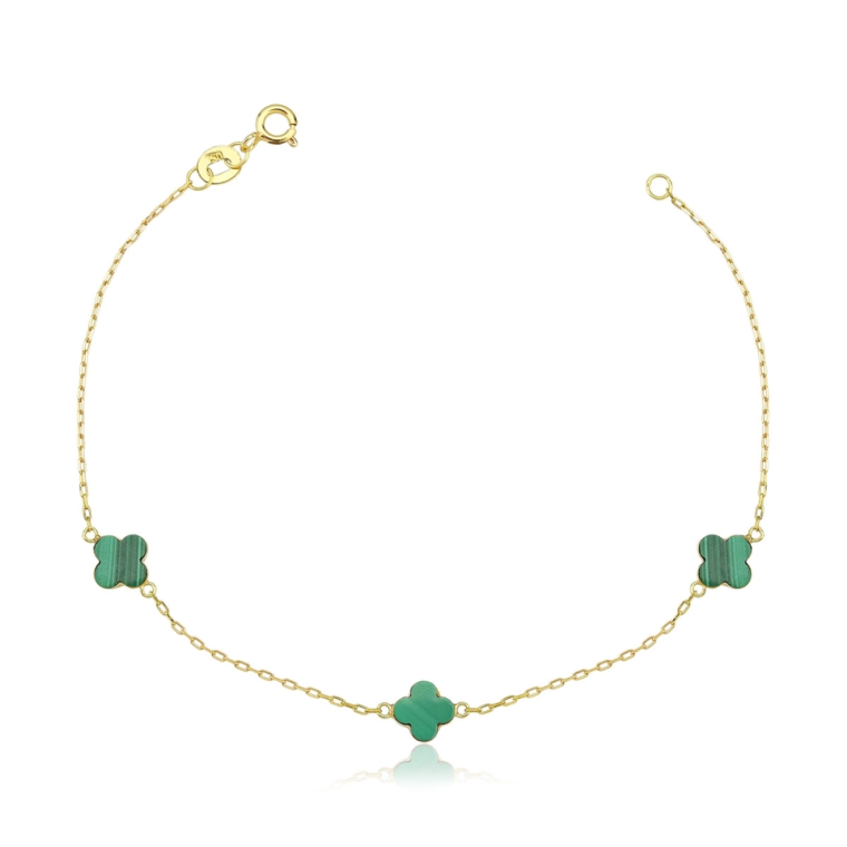 Pulseira de Ouro 18k Trevos com 6mm e 18cm Produto Pulseira de Ouro 18k Trevos com 6mm e 18cm