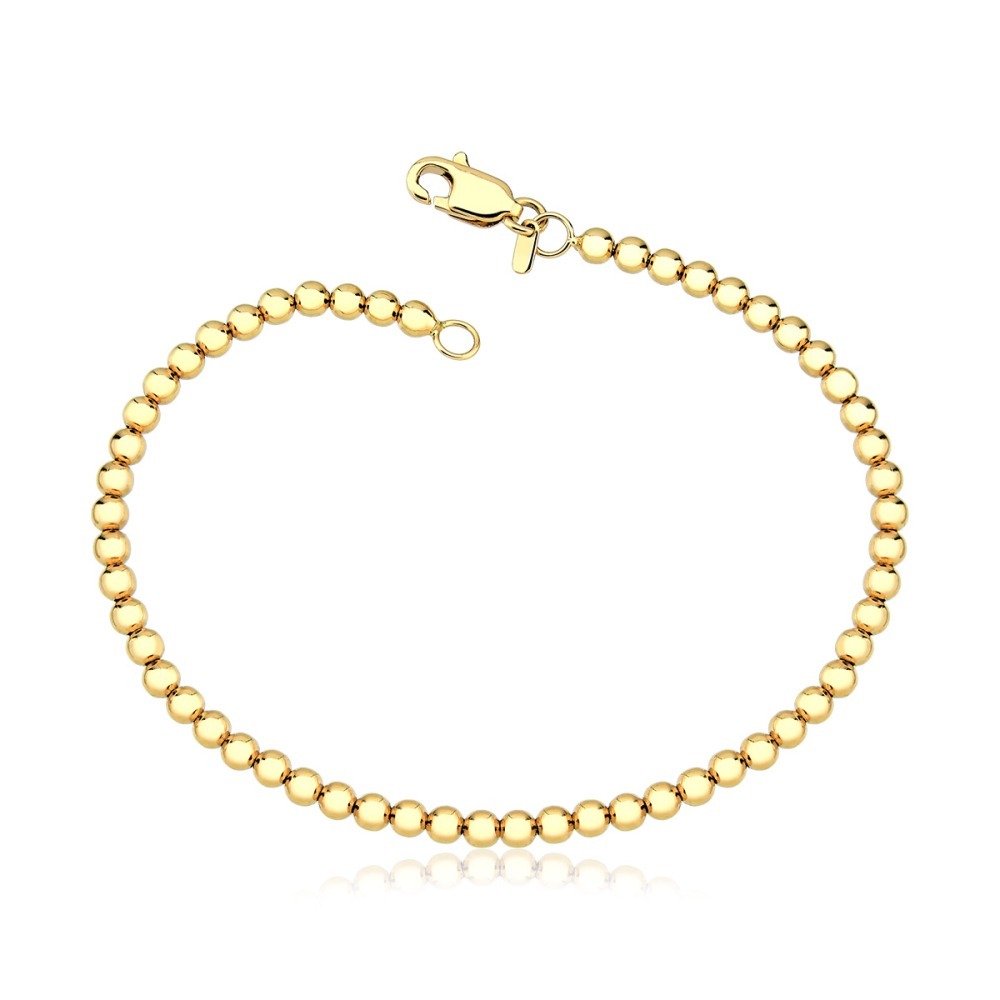 Produto Pulseira de Ouro Feminina com Bolinhas de 3mm