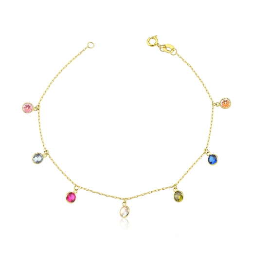 Produto Pulseira com pedrinhas 4mm ouro 18k feminina
