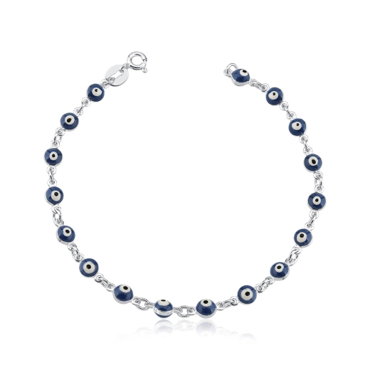 Produto Pulseira olho grego de prata 925 - Azul Marinho 2