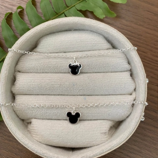 Pulseira infantil mickey prata 925 Produto Pulseira infantil mickey prata 925