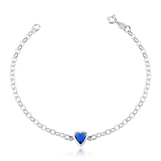Produto Pulseira Feminina de Prata 925 com Zircônia Azul | Aqua Joias