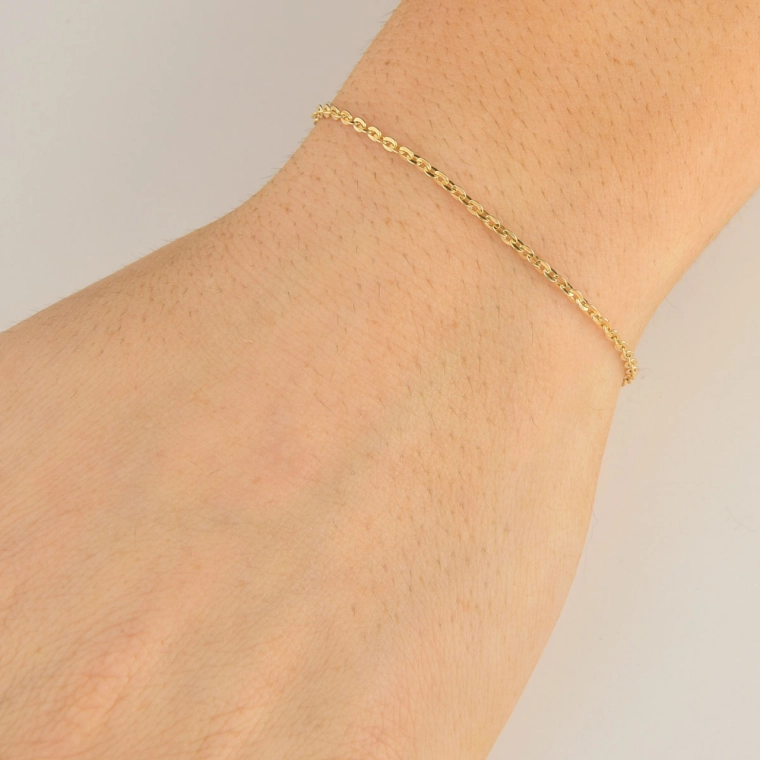 Produto Pulseira Feminina de Ouro 18k Bailarina Grossa com 2mm
