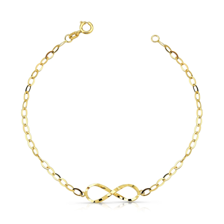 Produto Pulseira Feminina de Ouro 18k Infinito Detalhado