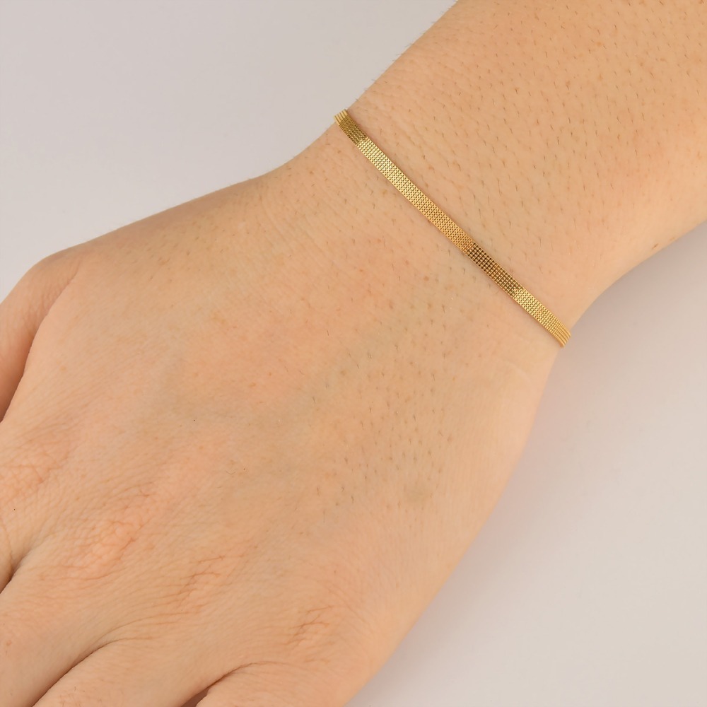 Produto Pulseira Feminina de Ouro 18k Veneziana com 5 Fios