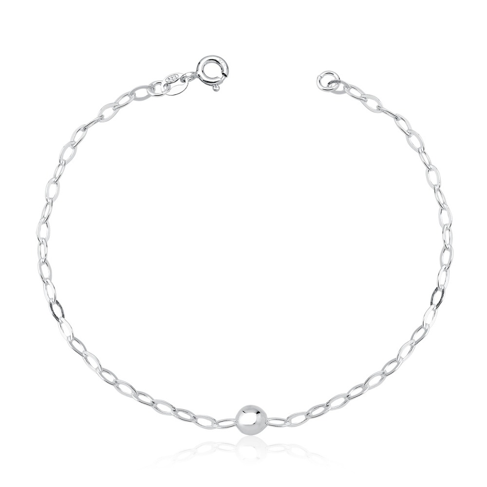Produto Pulseira Feminina de Prata 925 Bolinha 5mm