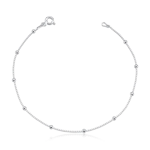 Produto Pulseira Feminina de Prata 925 com Bolinhas