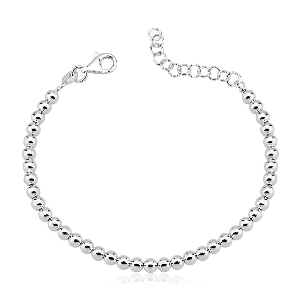 Produto Pulseira Feminina de Prata 925 Bolinhas com 3mm