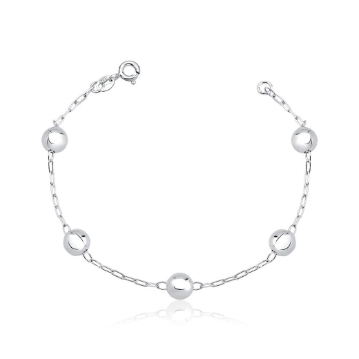 Produto Pulseira Feminina de Prata 925 Bolinhas com 7mm