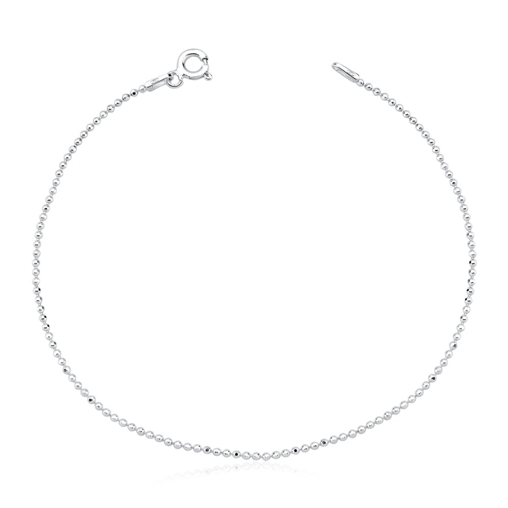 Produto Pulseira Feminina de Prata 925 Bolinhas Diamantadas