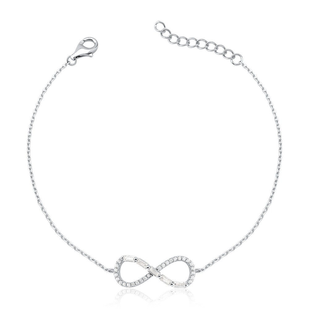 Produto Pulseira Feminina de Prata 925 Cartier com Infinito e Zircônia