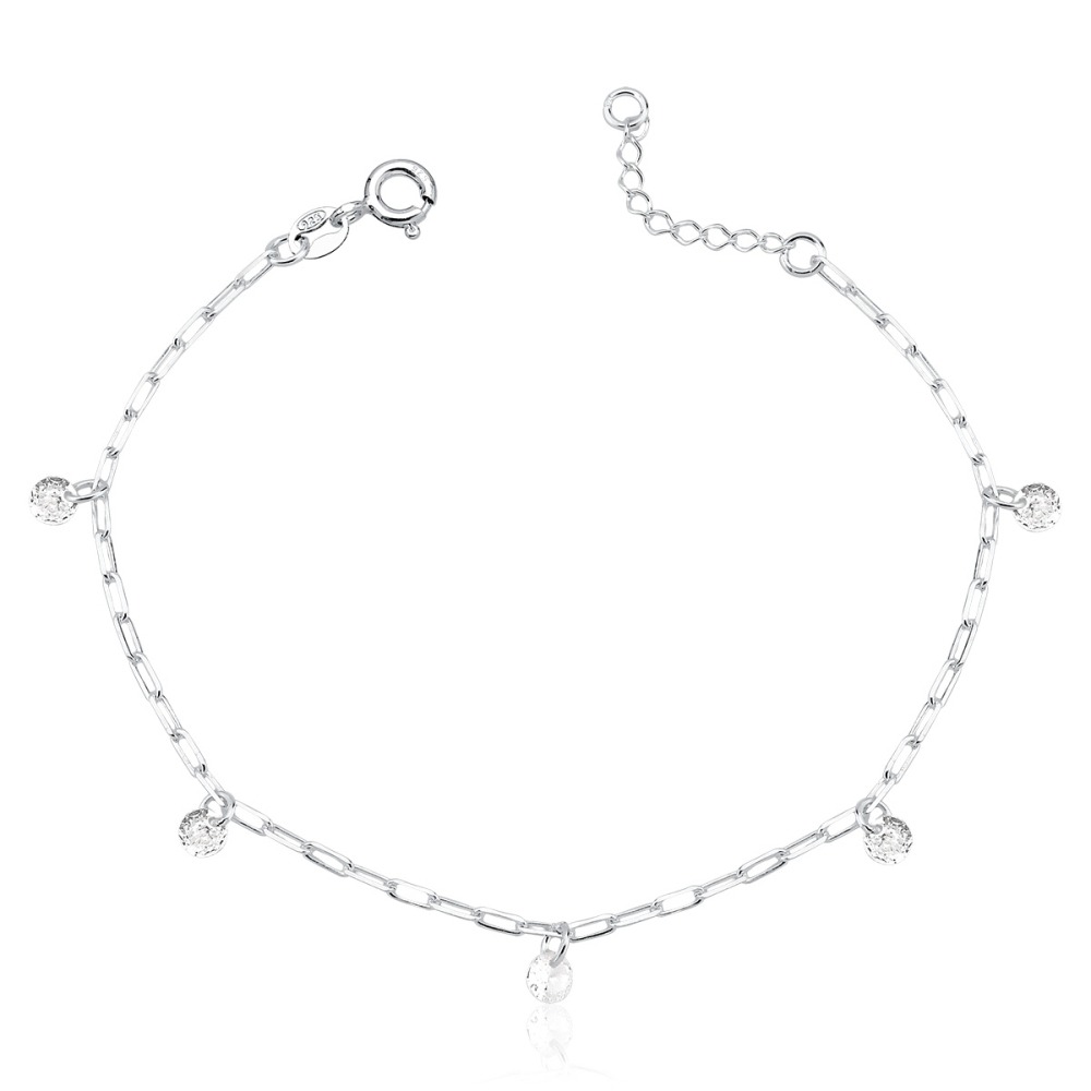 Pulseira Feminina de Prata 925 Cartier com Ponto de Luz pendente Produto Pulseira Feminina de Prata 925 Cartier com Ponto de Luz pendente