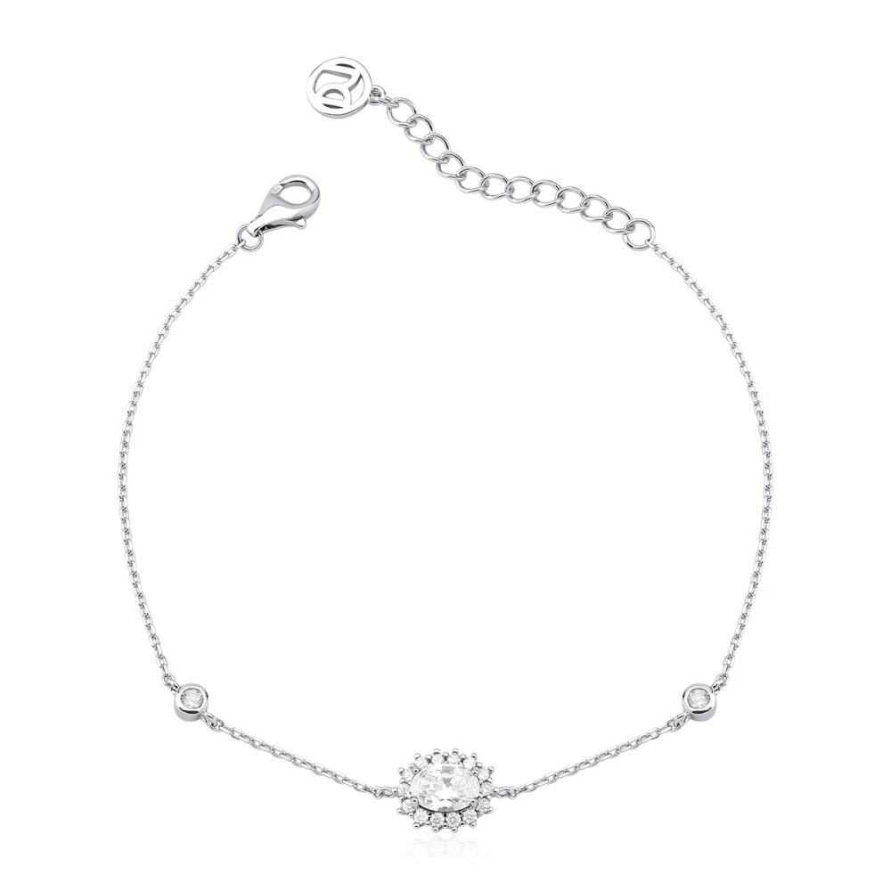 Pulseira Feminina de Prata 925 Cartier Cristal com Zircônia Oval Produto Pulseira Feminina de Prata 925 Cartier Cristal com Zircônia Oval
