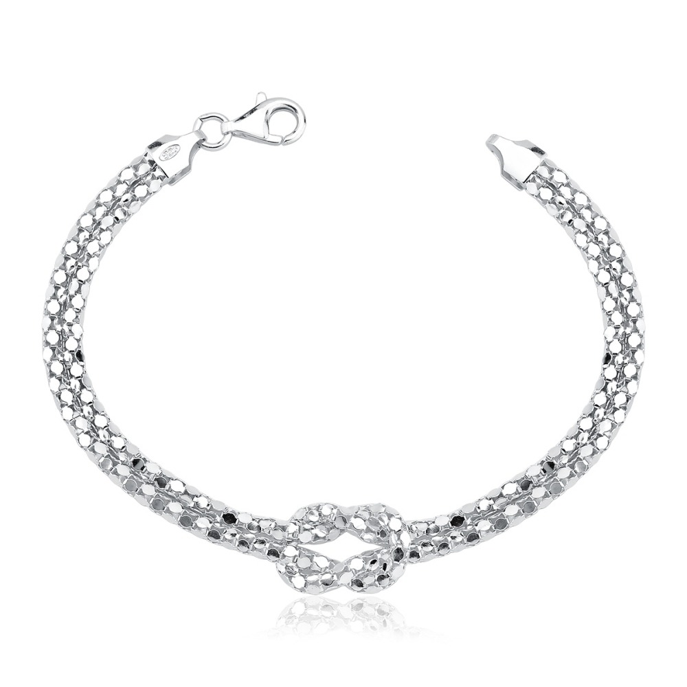Produto Pulseira Feminina de Prata 925 Cobra com Nó