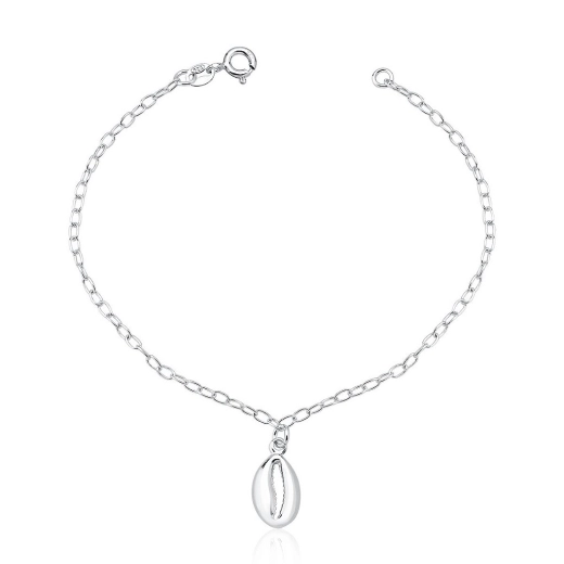 Pulseira Feminina de Prata 925 Búzio pendente Produto Pulseira Feminina de Prata 925 Búzio pendente