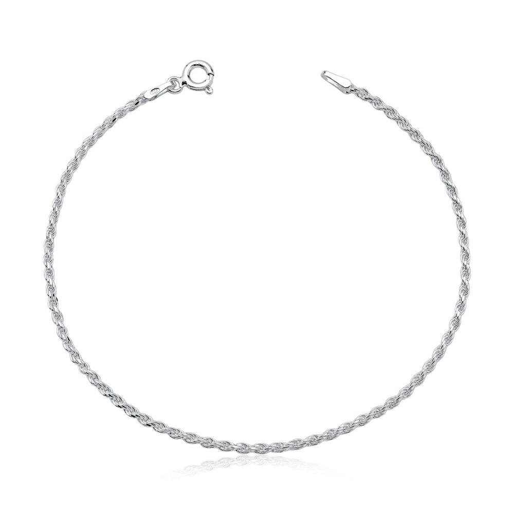 Produto Pulseira Feminina de Prata 925 Cordão Baiano 2mm