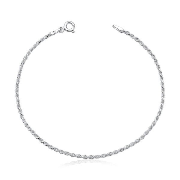 Produto Pulseira Feminina de Prata 925 Cordão Baiano com 18cm e 1mm