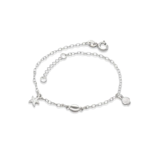 Produto Pulseira Feminina de Prata 925 Elementos do Mar