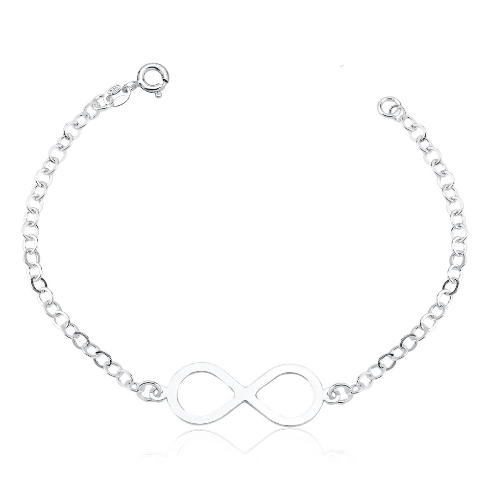 Pulseira Feminina de Prata 925 Infinito Liso Produto Pulseira Feminina de Prata 925 Infinito Liso
