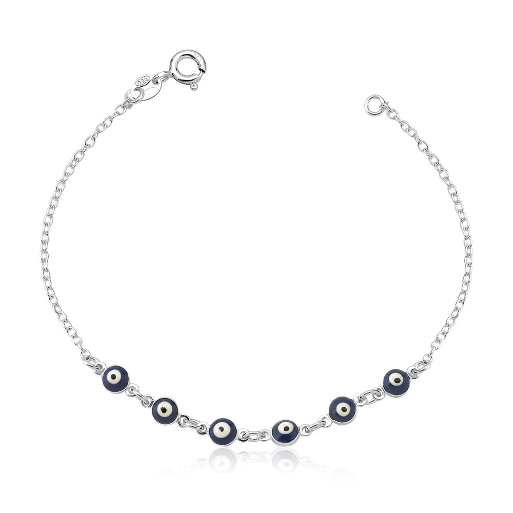 Pulseira Feminina de Prata 925 Olho Grego Produto Pulseira Feminina de Prata 925 Olho Grego