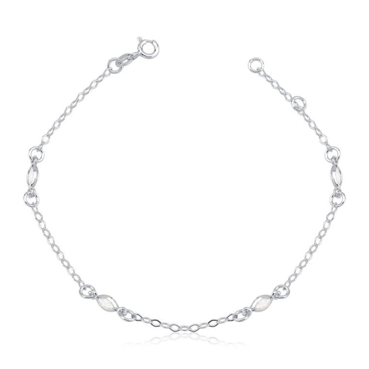 Pulseira Feminina de Prata 925 Oval com Zircônias Produto Pulseira Feminina de Prata 925 Oval com Zircônias