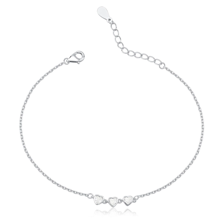 Pulseira Feminina de Prata 925 Ponto de Luz Coração Produto Pulseira Feminina de Prata 925 Ponto de Luz Coração