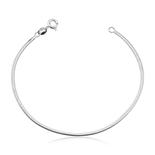 Produto Pulseira Feminina de Prata 925 Rabo de Rato Achatada 2mm