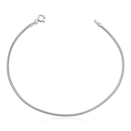 Produto Pulseira Feminina de Prata 925 Rabo de Rato Redonda 1.4mm