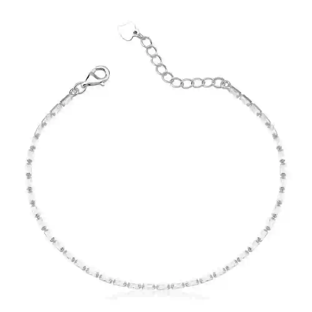 Produto Pulseira Feminina de Prata 925 Riviera Baguete