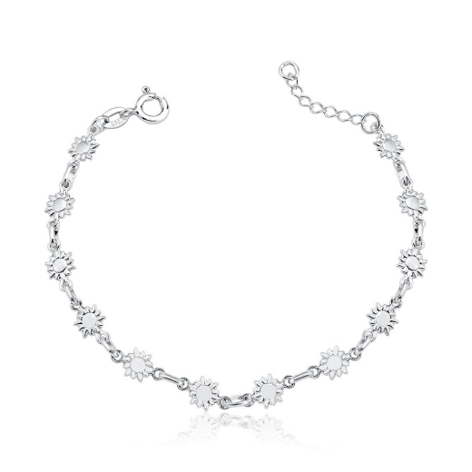 Pulseira Feminina de Prata 925 Sol liso Produto Pulseira Feminina de Prata 925 Sol liso