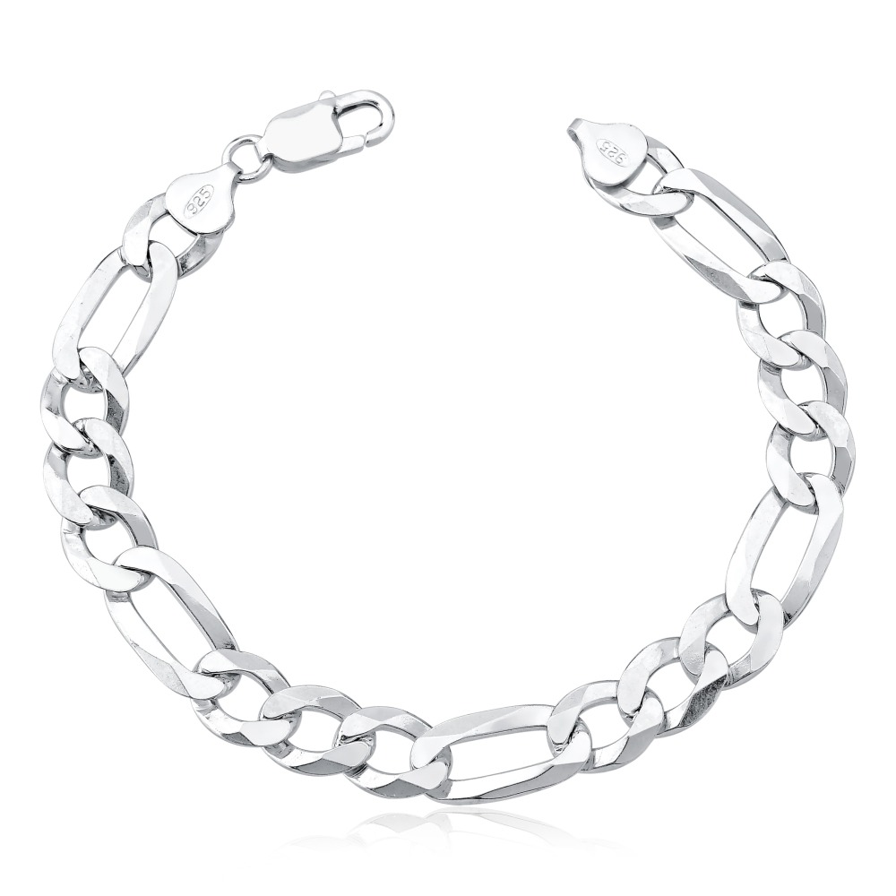 Produto Pulseira Grossa Masculina de Prata 925 Grumet 3x1 11mm