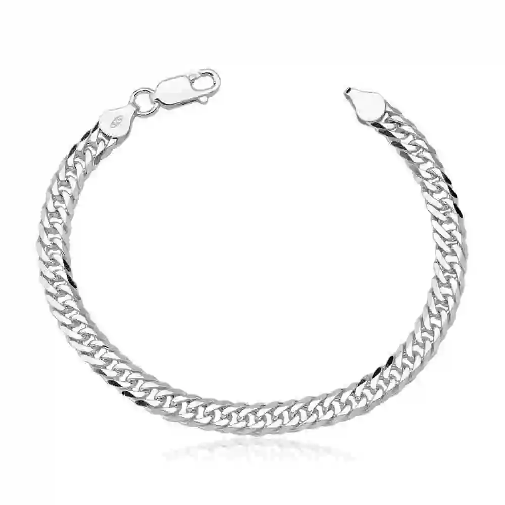 Produto Pulseira italiana grumet dupla 6mm prata 925 21cm