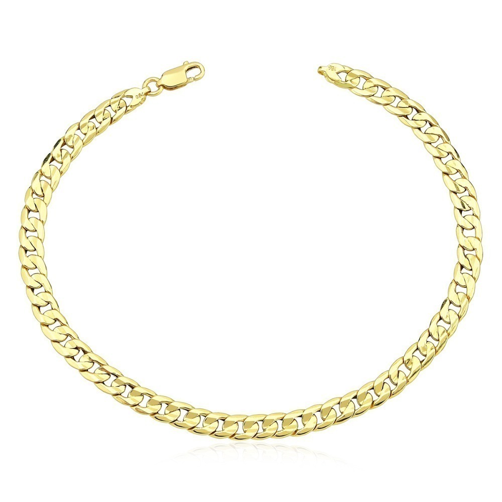 Produto Pulseira Masculina de Ouro 18k Grumet com 22cm e 4,5mm