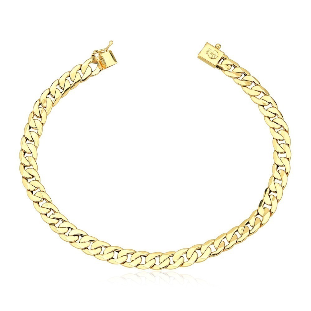Produto Pulseira Masculina de Ouro 18k Grumet com 22cm e 5mm