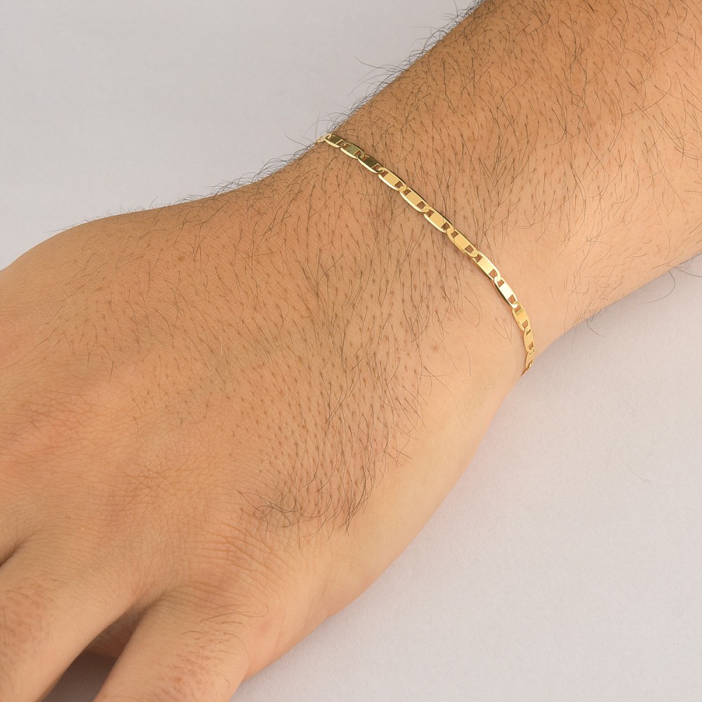 Produto Pulseira Masculina de Ouro 18k Piastrine com 2.5mm
