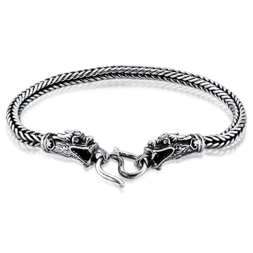 Produto Pulseira masculina de bali com fecho de dragão