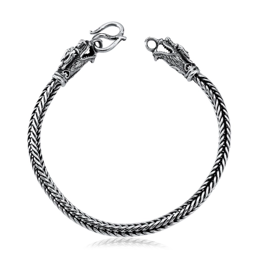 Produto Pulseira masculina de bali com fecho de dragão