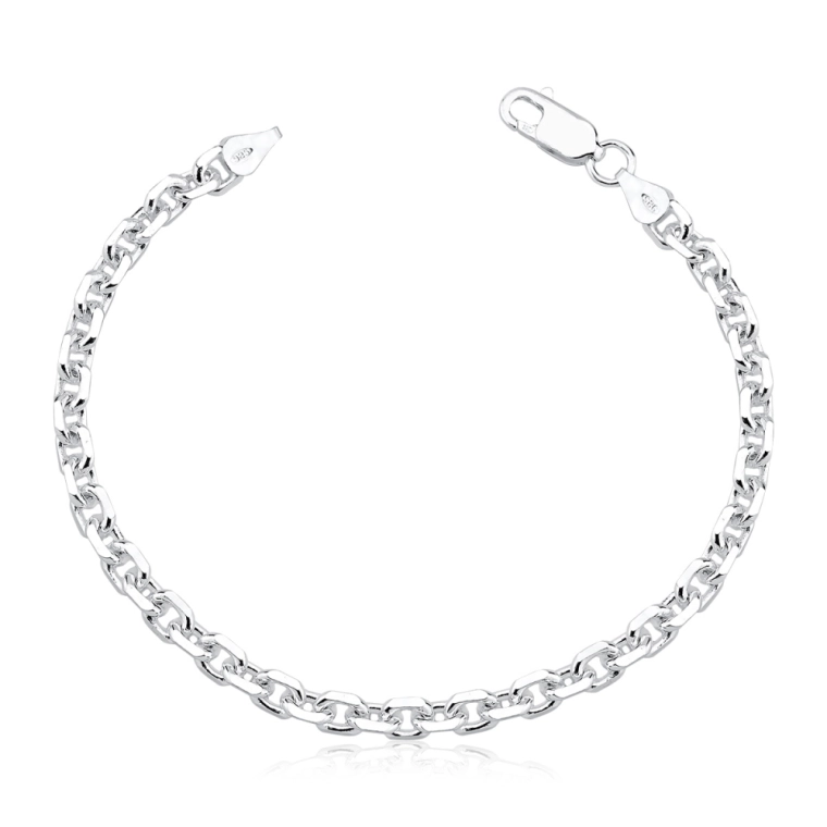 Produto Pulseira Masculina de Prata 925 Cadeado com 21cm e 3mm
