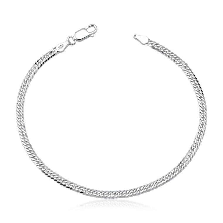 Produto Pulseira Masculina de Prata 925 Grumet Dupla com 3mm e 21cm