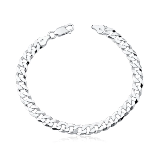 Pulseira Masculina De Prata 925 Grumet Flat 7mm 21cm Produto Pulseira Masculina De Prata 925 Grumet Flat 7mm 21cm