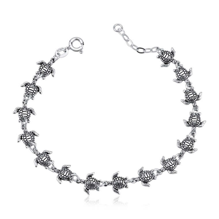 Produto Pulseira tartarugas em prata 925 de bali