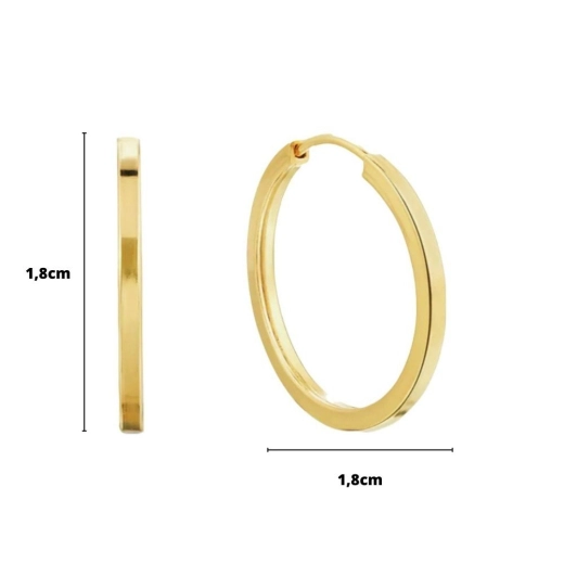 Produto Brinco de Ouro 18k Argola Redonda Média 18mm