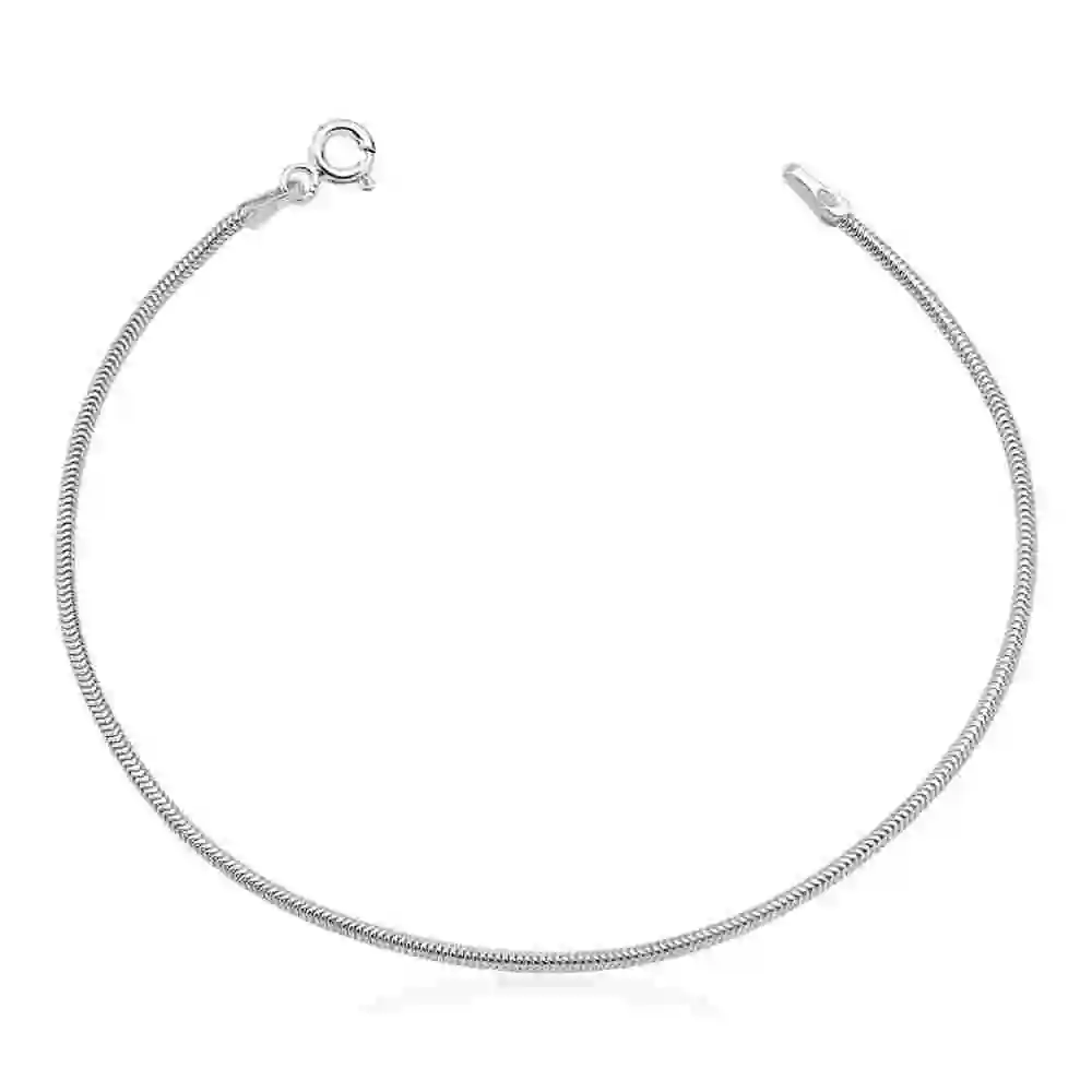 Produto Tornozeleira Feminina de Prata 925 Rabo de Rato Redonda com 1mm