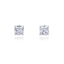Produto - Brinco zircônia quadrado 10mm prata 925