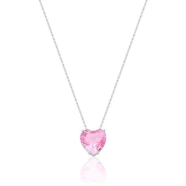 Produto - Colar Feminino de Prata 925 Coração Galeria Rosa 45cm