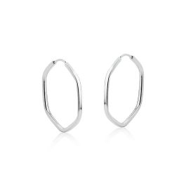 Produto - Brinco argola hexagono 18mm 6 lados prata 925