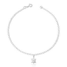 Produto - Tornozeleira prata 925 tartaruga lisa